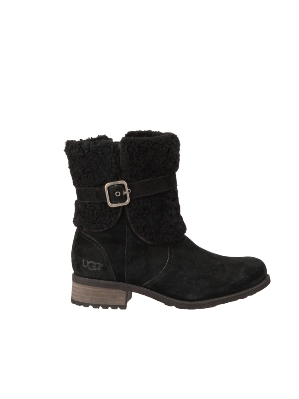 UGG Blayre black Sheepskin Cuff Winter Boots Size 7.5 1006039